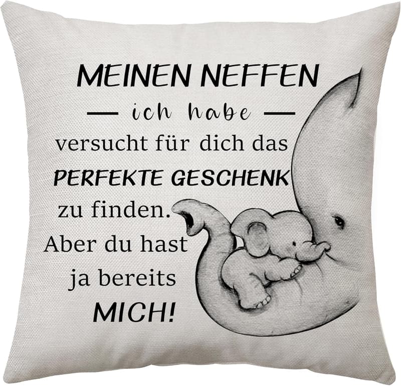 Geburtstagsgeschenk für Neffen – Inspirierender Kissenbezug