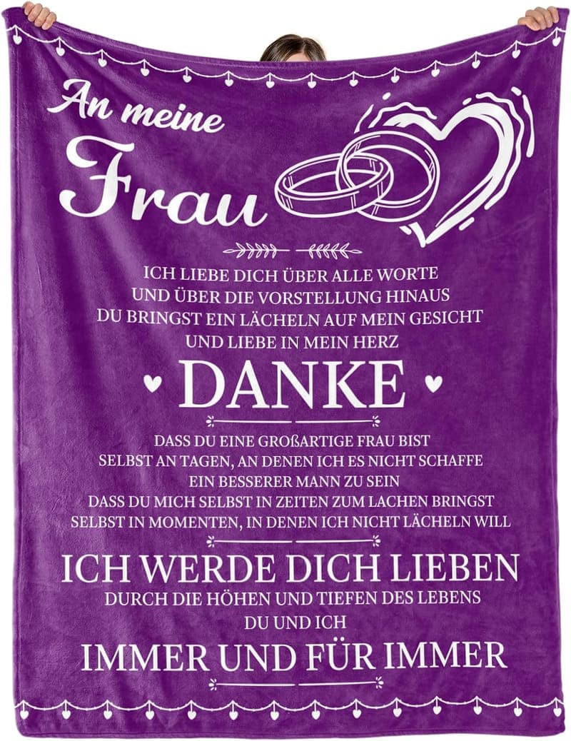 Gemütliche lila Überwurfdecke für die Ehefrau – ideales Geschenk zum Geburtstag