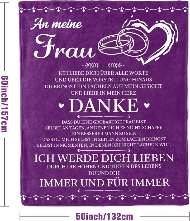 Gemütliche lila Überwurfdecke für die Ehefrau – ideales Geschenk zum Geburtstag