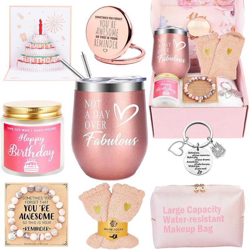Personalisierte Geburtstagsgeschenke für Frauen – Geschenkset für Freundin, Schwester, Ehefrau, Mama
