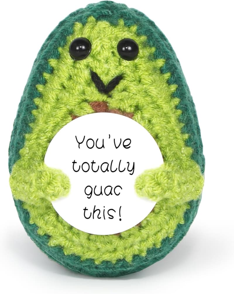 Motivationsgeschenk: Positive Avocado Puppe mit Aufmunterungskarte