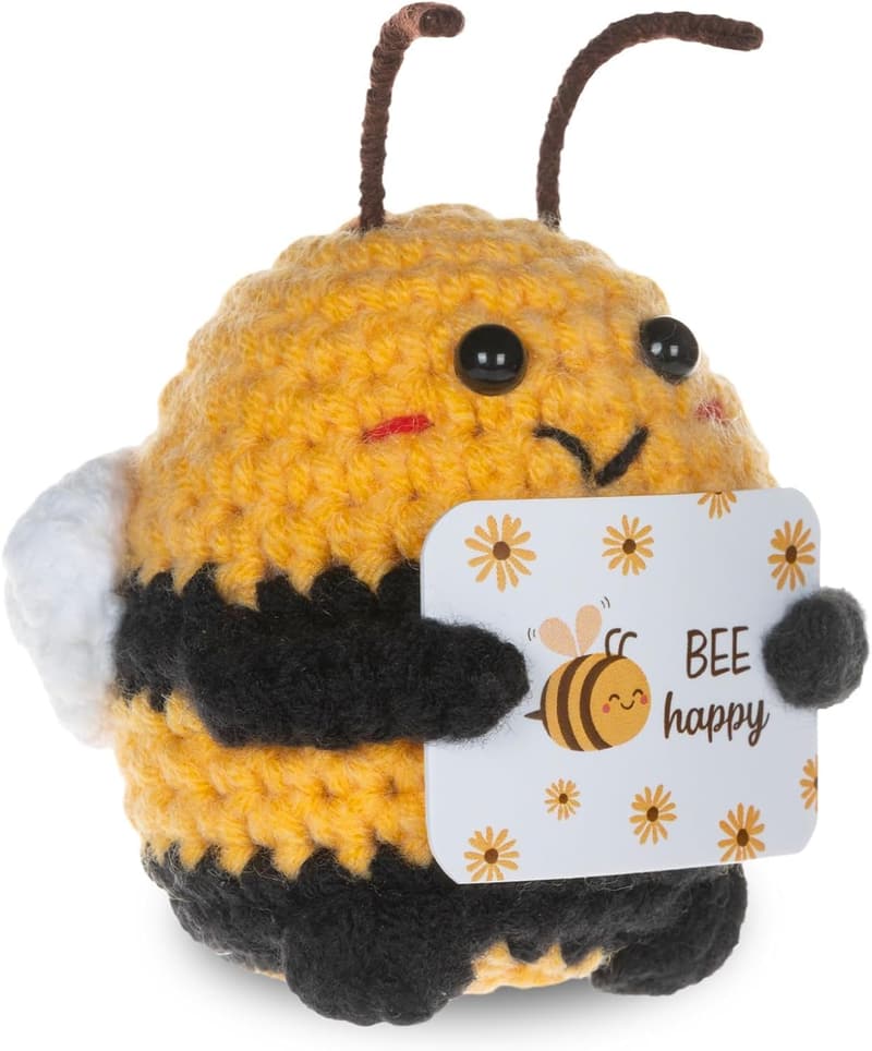 Positive Bienenstrickpuppe als aufmunterndes Geschenk für Männer und Frauen