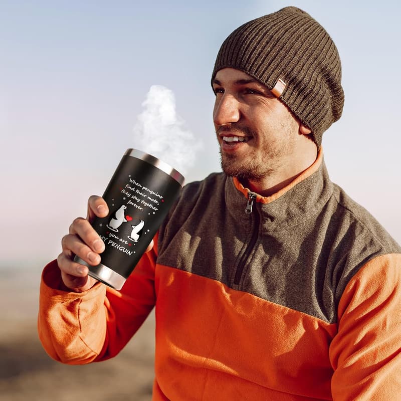 Valentinstag Geschenk: Kaffee Thermobecher für Männer, 600ml