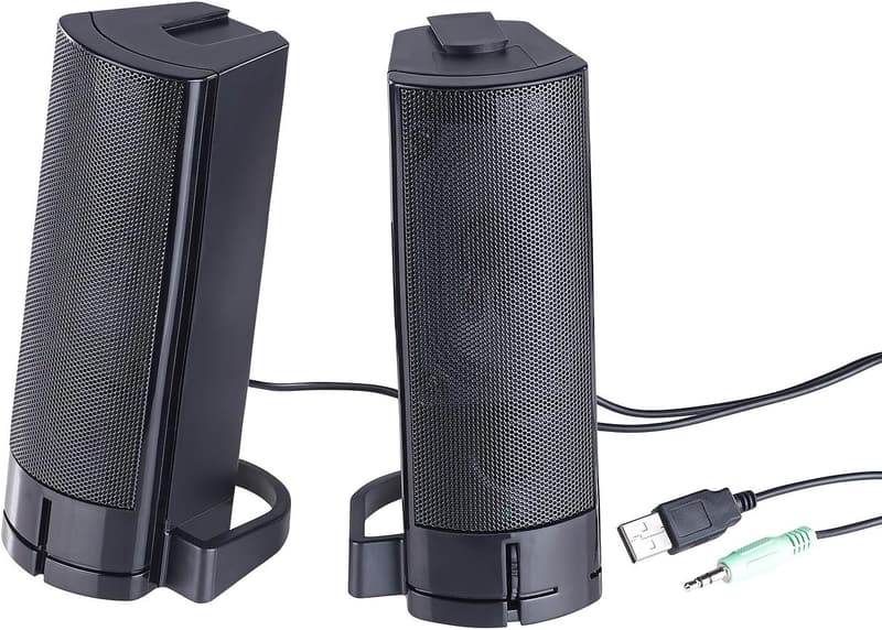 auvisio 2in1 PC-Stereo-Lautsprecher und Soundbar, 10 Watt, USB-powered