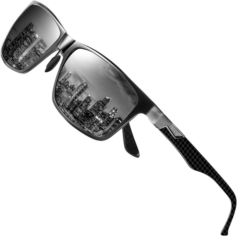 DUCO Herren Sonnenbrille mit UV400 und Carbonrahmen