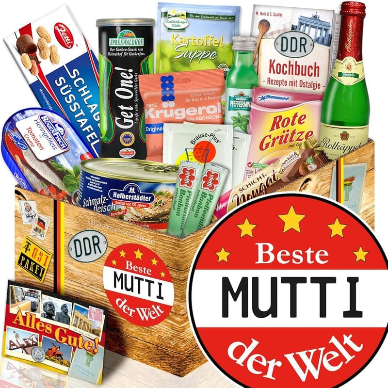 Geschenkbox mit DDR-Spezialitäten für Mütter