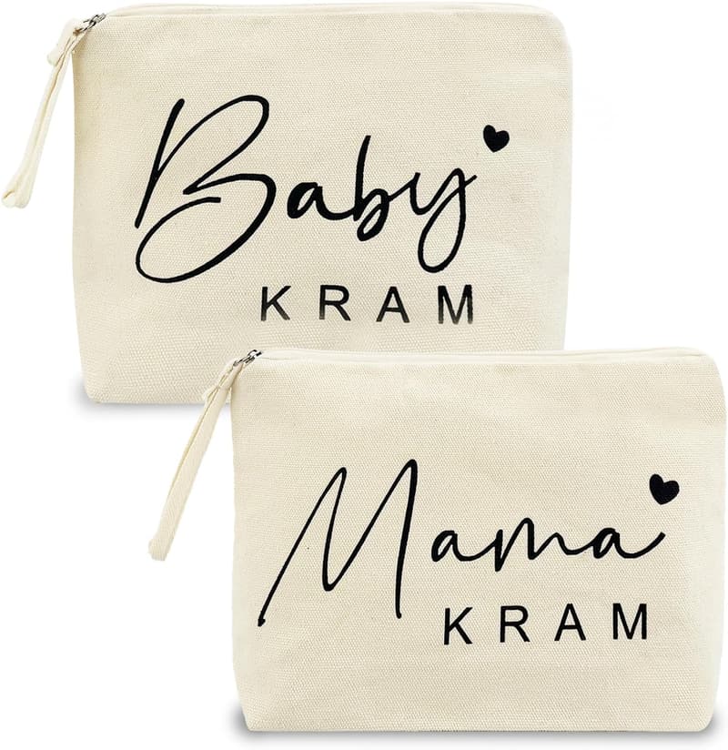 Geschenkset für werdende Mütter: 2 atmungsaktive Kosmetiktaschen