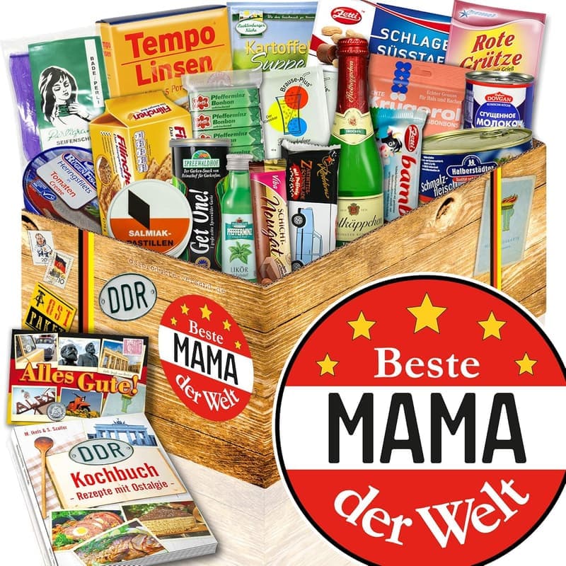 Geschenkbox mit DDR-Spezialitäten für die beste Mama Geburtstag