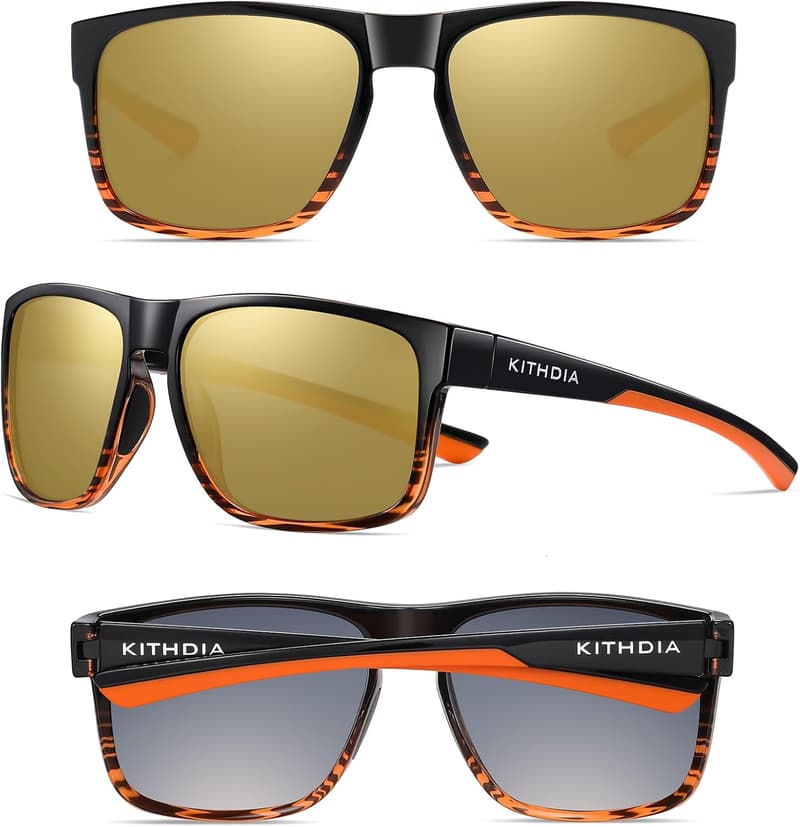KITHDIA Vintage Polarisierte Sonnenbrille für Herren und Damen