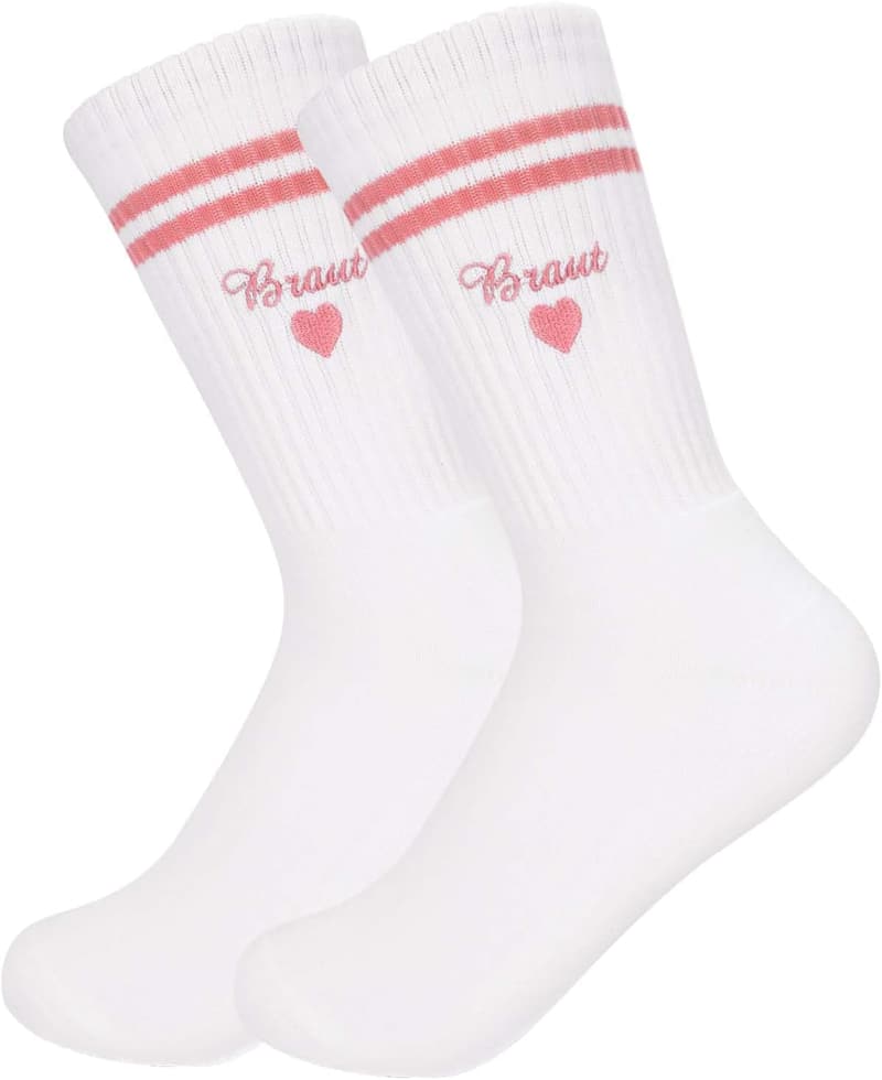 Hochzeitsgeschenk: Bestickte Baumwoll-Socken für Braut & Bräutigam
