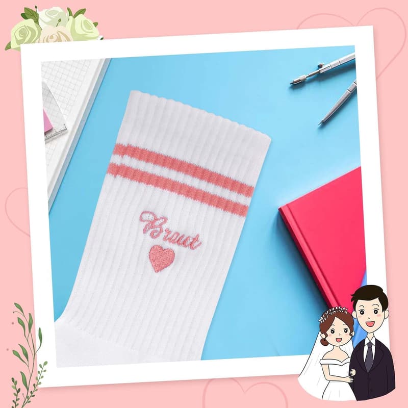 Hochzeitsgeschenk: Bestickte Baumwoll-Socken für Braut & Bräutigam