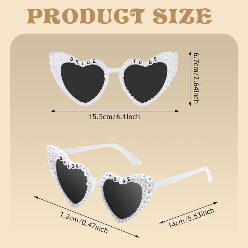 Herzförmige Perlensonnenbrille für Brautaccessoires