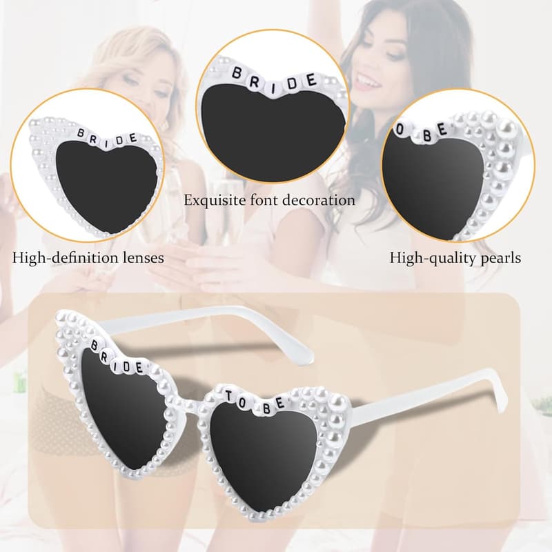 Herzförmige Perlensonnenbrille für Brautaccessoires