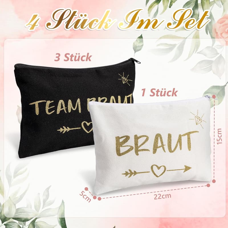 Junggesellenabschied Make-up-Taschen Set für Frauen - 4-teilig