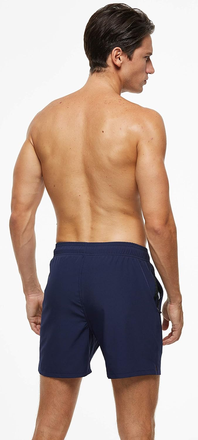 Atmungsaktive Badehose für Herren mit Reißverschlusstasche und Tunnelzug