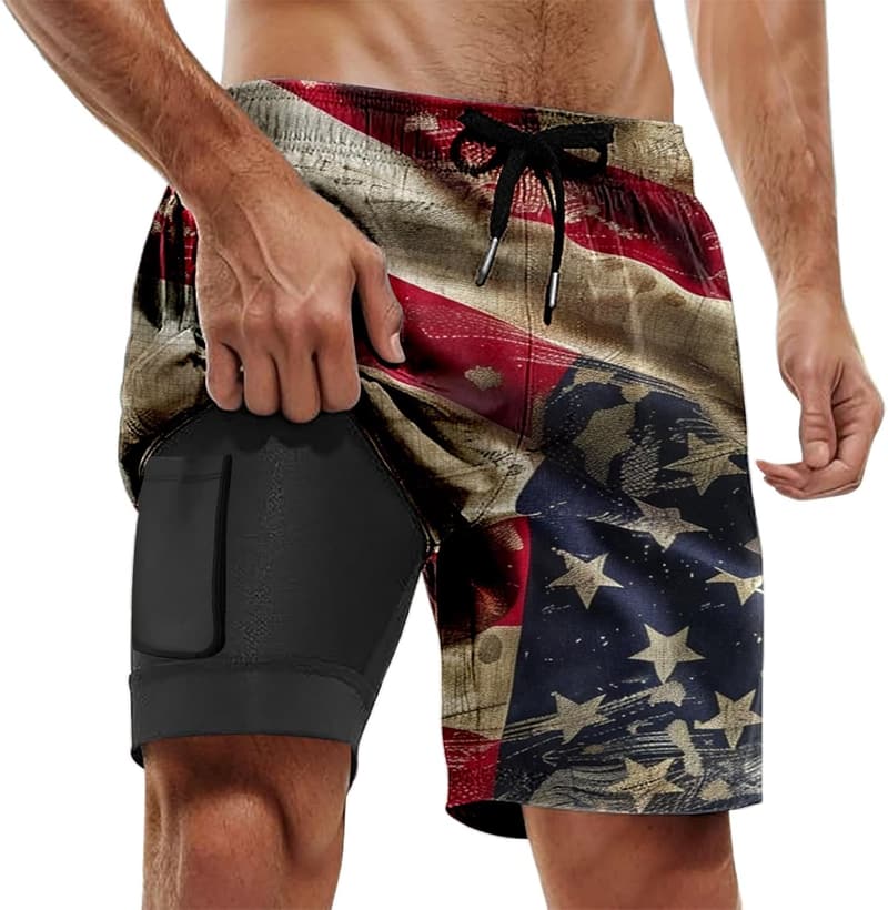 Kompressions-Badehose mit Taschen und Innennaht für Männer