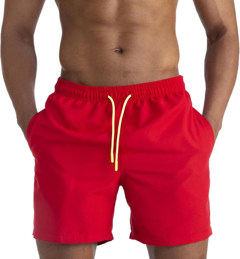 Schnell trocknende Badehose für Herren mit verstellbarem Bund und Taschen
