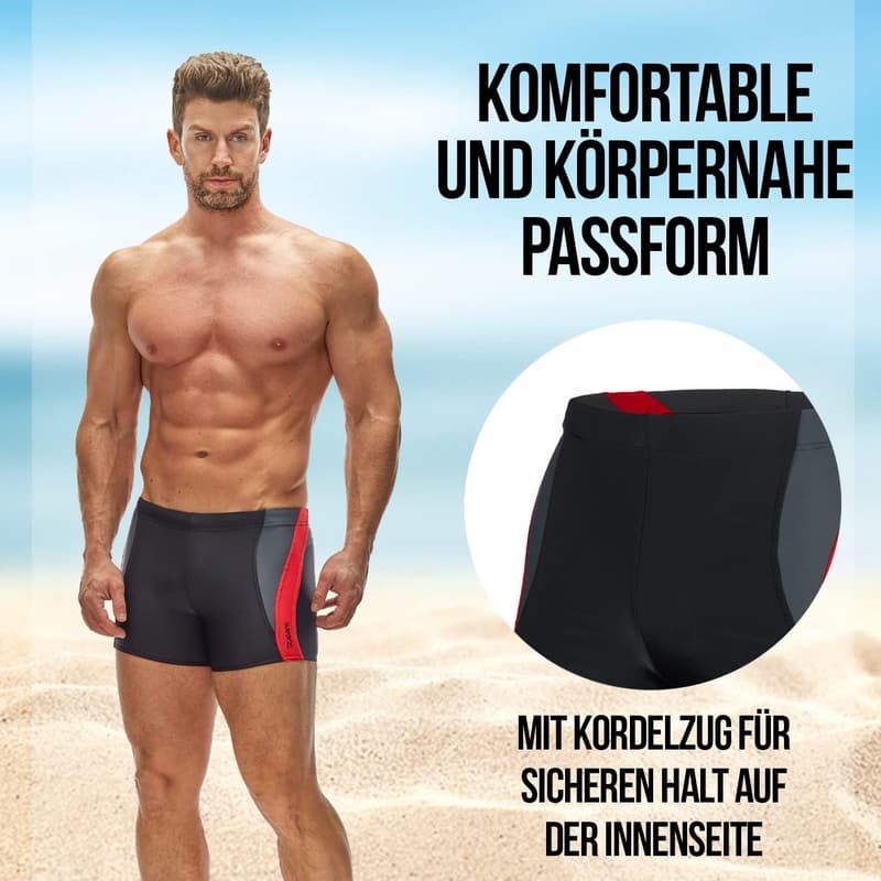 Hochqualitative Badehose für Männer – eng anliegend, Lycra-Anteil, S-3XL
