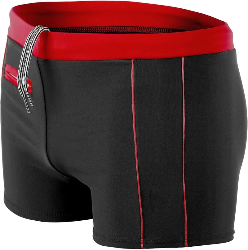 Aquarti Herren Badehose Kurz mit Kontrastpaspel