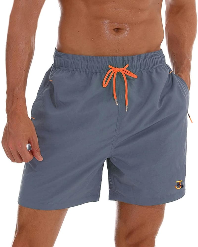 Schnelltrocknende Badeshorts für Herren mit Reißverschluss und Mesh-Futter