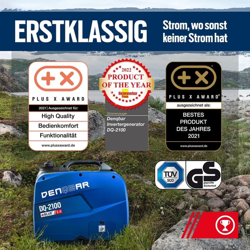 Tragbarer Inverter Stromgenerator DQ-2100, 2100W, superleise, LED-Display
