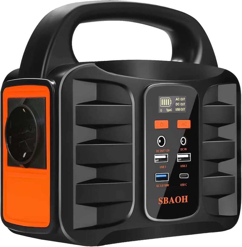 Tragbare Powerstation 99Wh - SBAOH Solargenerator mit AC/USB für Camping