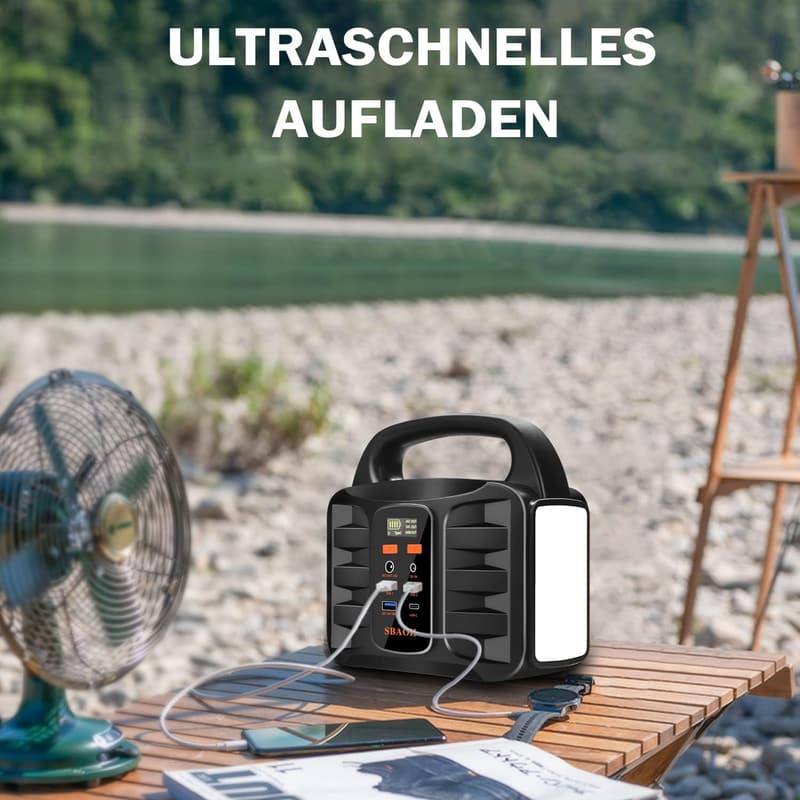 Tragbare Powerstation 99Wh - SBAOH Solargenerator mit AC/USB für Camping
