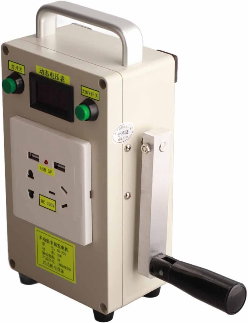 Tragbarer Handkurbel Generator für Notfälle – 220V/12V/5V USB