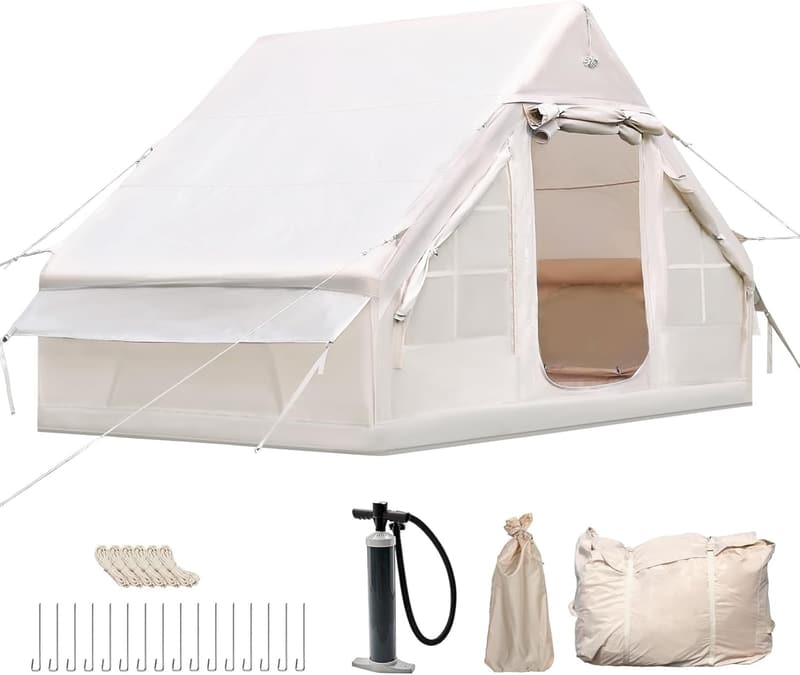 Aufblasbares Glamping-Zelt für 2-4 Personen, wasserdicht und winddicht