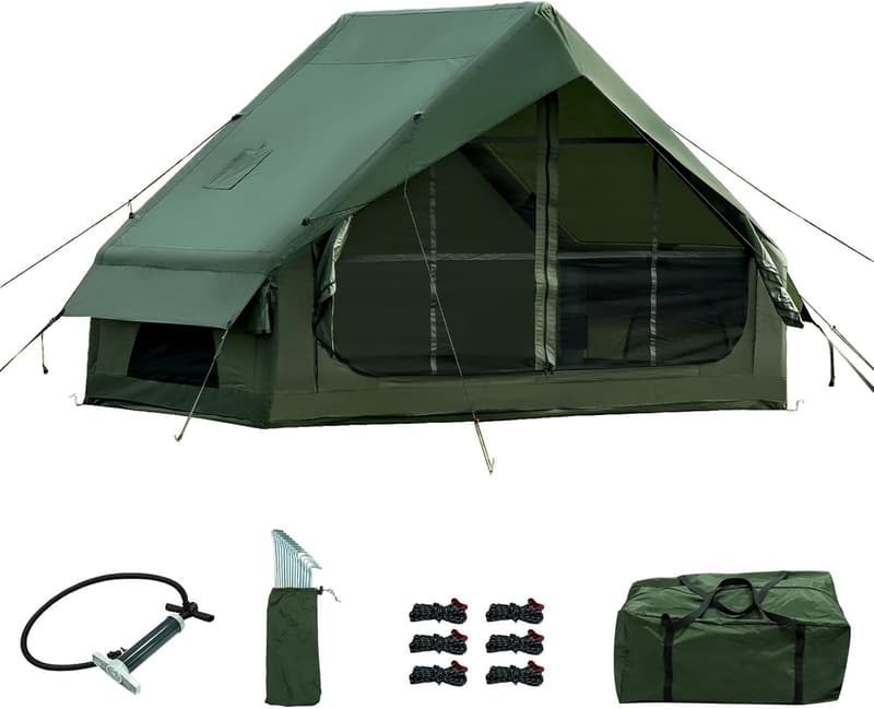 Wasserdichtes aufblasbares Campingzelt für 2-4 Personen mit Handpumpe