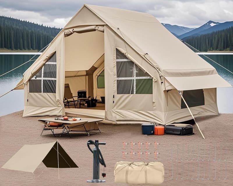 Aufblasbares Campingzelt für 2-8 Personen mit Rainfly – einfache Einrichtung
