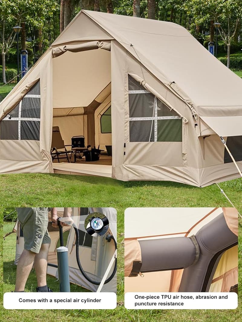 Aufblasbares Campingzelt für 2-8 Personen mit Rainfly – einfache Einrichtung