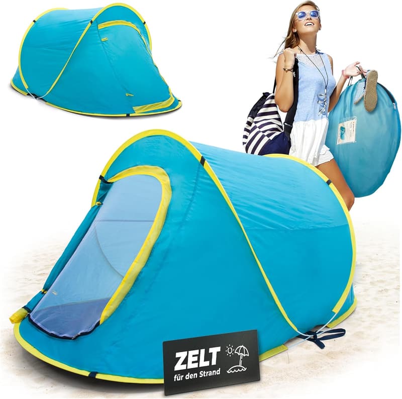 Mini Pop Up Zelt für Kinder – UV-geschützte Strandmuschel 190x120x90 cm