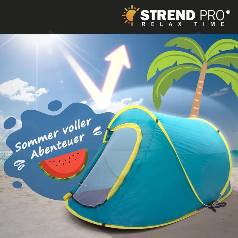 Mini Pop Up Zelt für Kinder – UV-geschützte Strandmuschel 190x120x90 cm