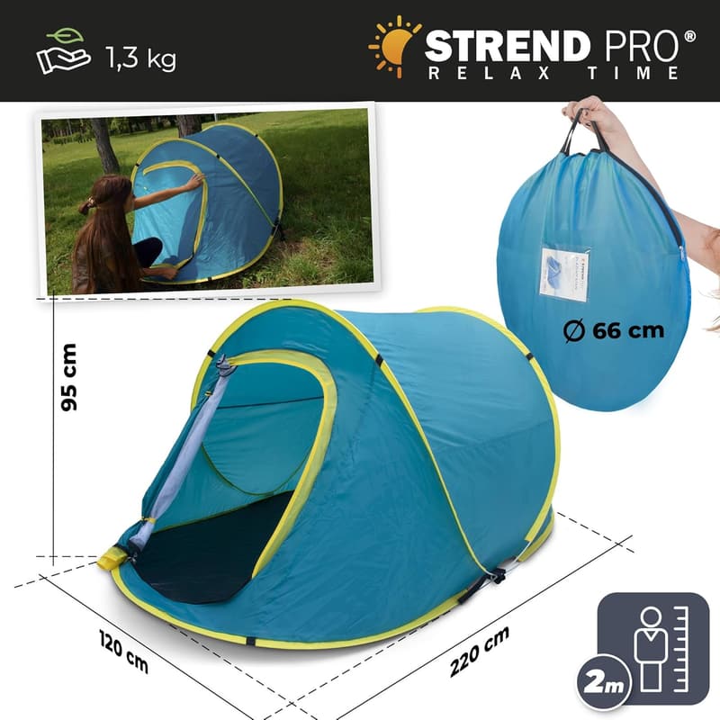 Mini Pop Up Zelt für Kinder – UV-geschützte Strandmuschel 190x120x90 cm