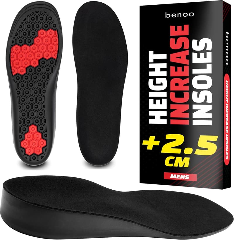 Höhensteigernde Einlegesohlen für Herren, +2,5 cm, zuschneidbar, bequem