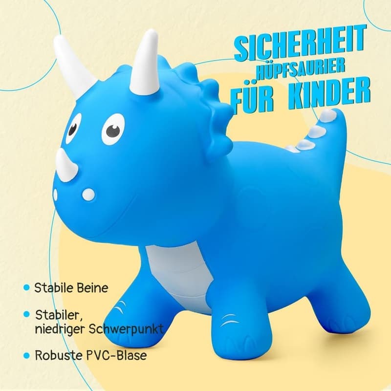 Dino Hüpftier für Kinder, aufblasbar, Geschenk für 1-6 Jahre, Indoor/Outdoor