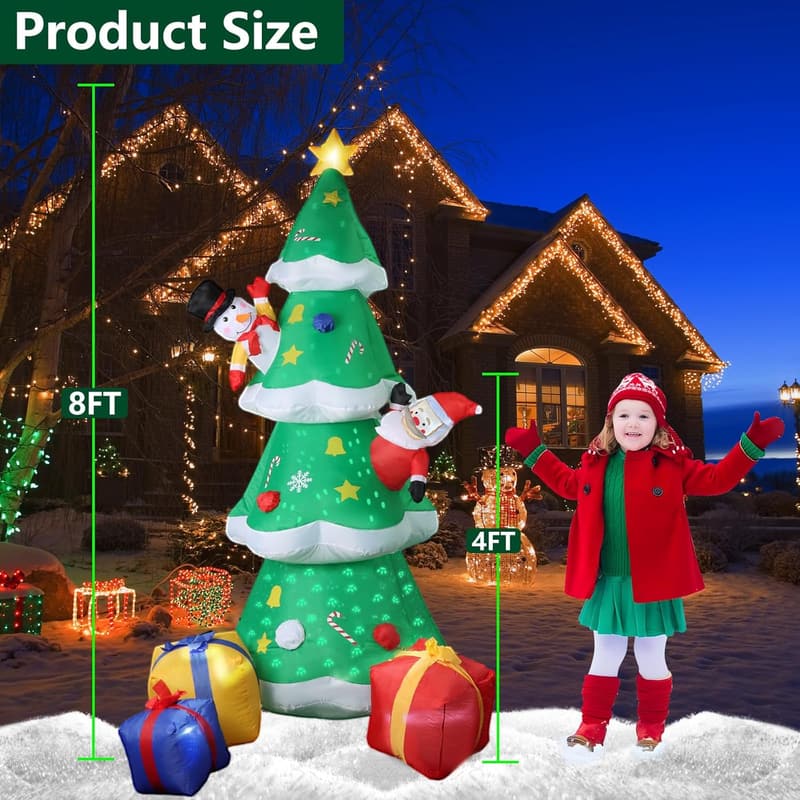 XXL Aufblasbare Weihnachtsdeko mit LED für Garten und Terrasse