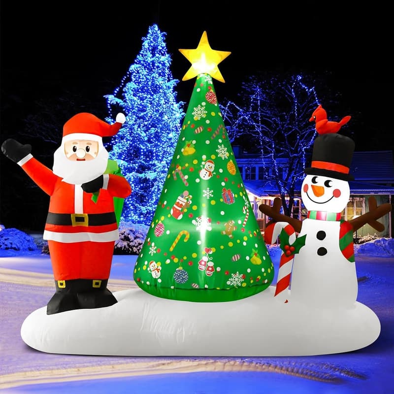 Aufblasbarer Weihnachts-Schneemann mit LED für Garten und Terrasse