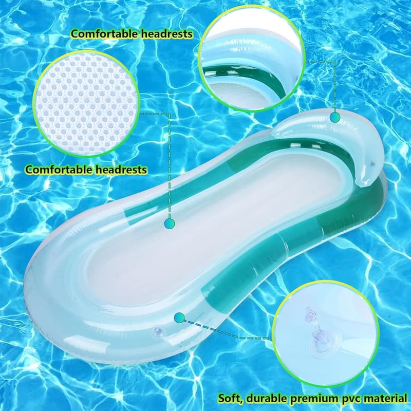 Aufblasbare Wasserliege mit Kopfstütze und wasserdichter Handytasche 150x75 cm