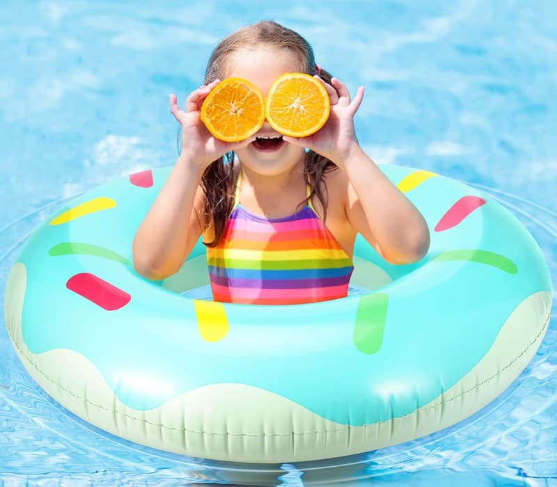 2er Set Aufblasbare Donut-Schwimmringe für Erwachsene, Rosa & Blaugrün