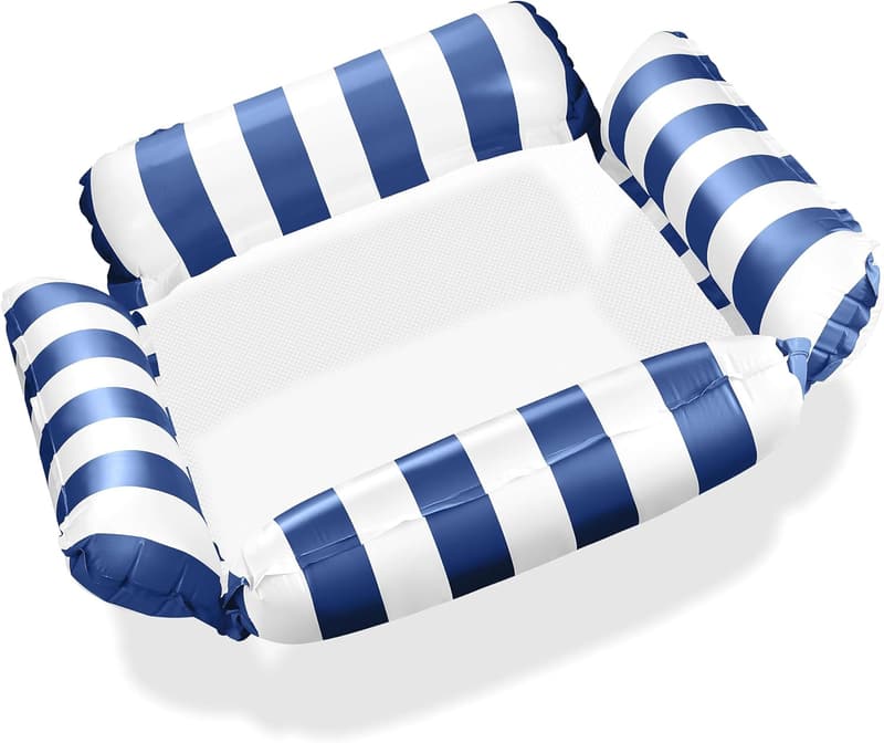 Aufblasbare Wasserhängematte mit Netz für Pool und Strand, 4 Luftkammern