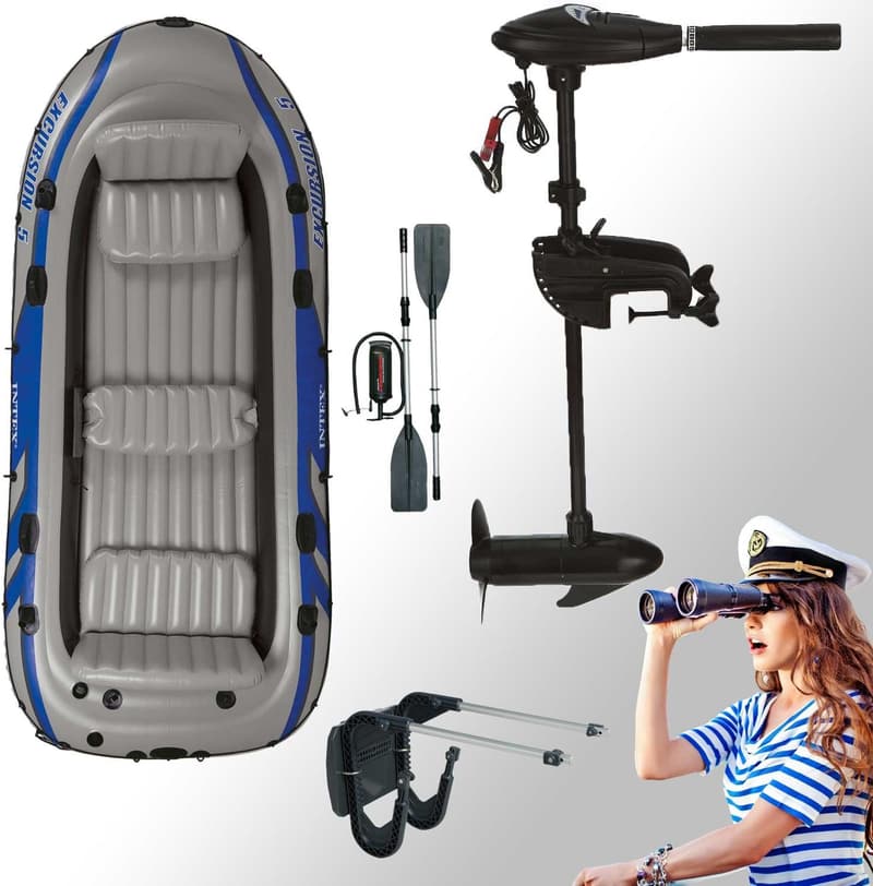 Intex Schlauchboot Set mit Außenbordmotor für 5 Personen
