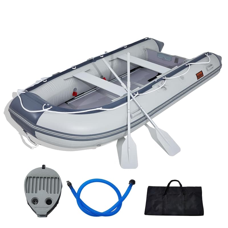 VEVOR Aufblasbares Sportboot für 6 Personen mit Aluminium-Ruder und Luftpumpe