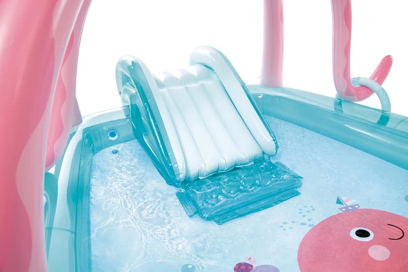 Aufblasbarer Kinderpool mit Rutsche und Wassersprüher für 3+ Jahre