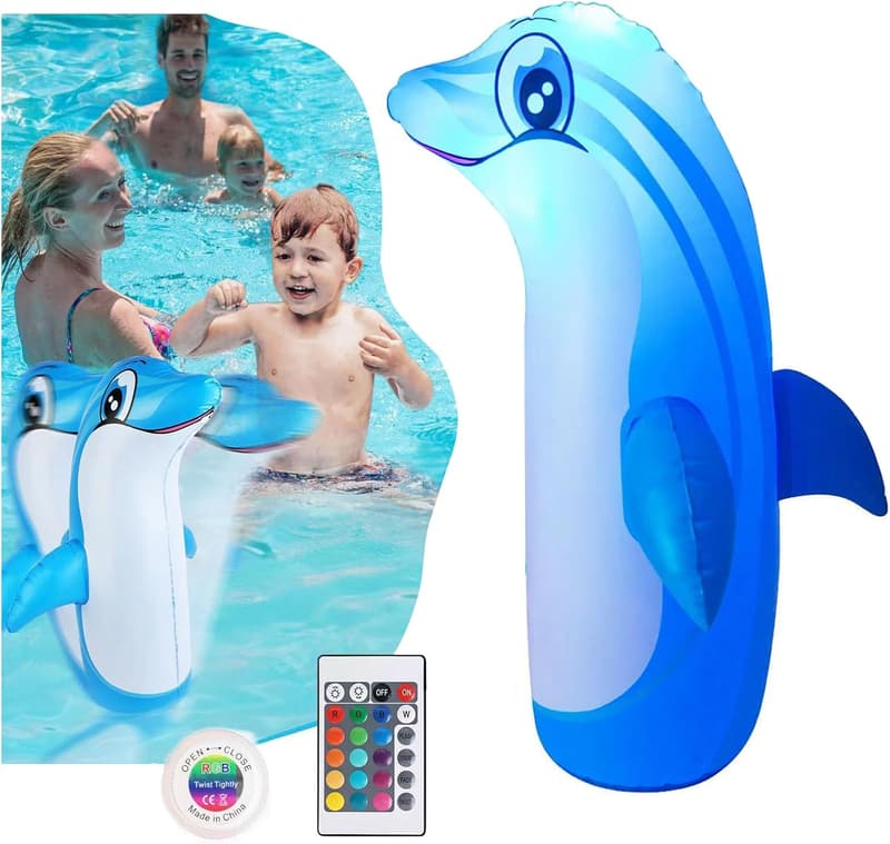 Pool Delfin Stehaufmännchen – Wasserspielzeug für Kinder ab 2 Jahren