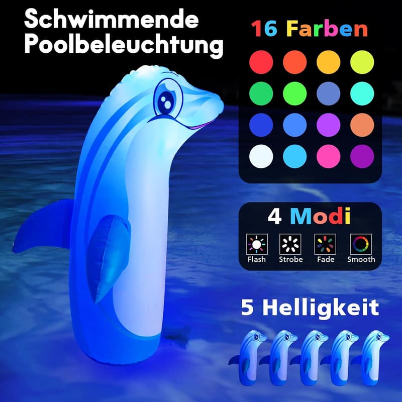 Pool Delfin Stehaufmännchen – Wasserspielzeug für Kinder ab 2 Jahren
