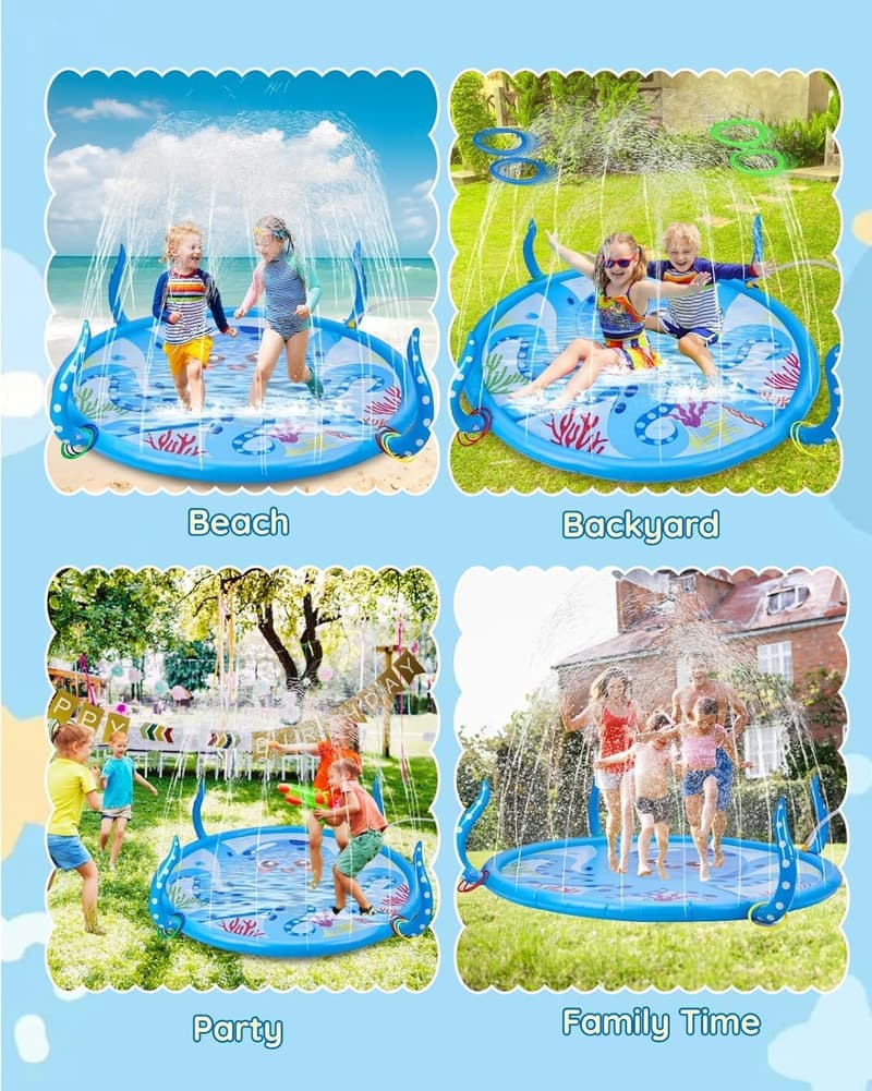 Aufblasbarer Wassersprinkler-Oktopus für Kinder im Garten