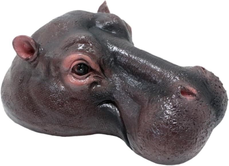 Schwimmende Nilpferd-Kopf Teichstatue aus Harz - 18,5 cm Outdoor-Deko