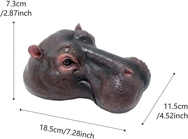 Schwimmende Nilpferd-Kopf Teichstatue aus Harz - 18,5 cm Outdoor-Deko